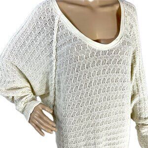 We the Free Size Large Cream Open Knit Sweater Women's